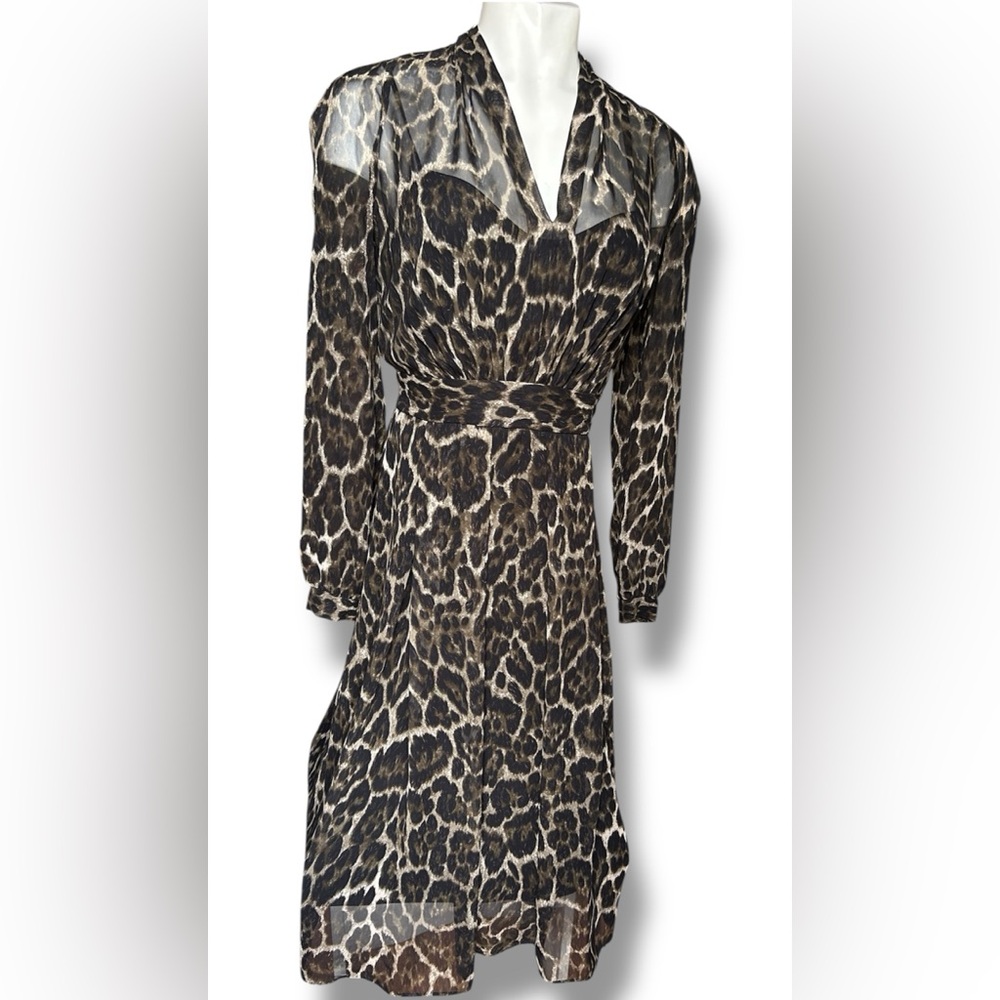 Anne Klein Animal Print Long Sleeve Dress